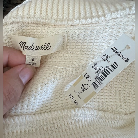 Madewell Cream Ribbed Knit Blouse - Picture 9 of 11